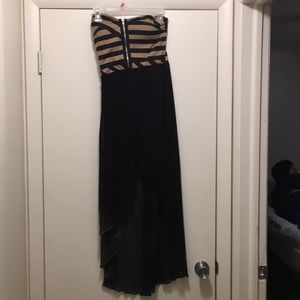 Strapless hi-lo dress